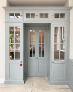 Glazed walk in pantry in solid wood and painted