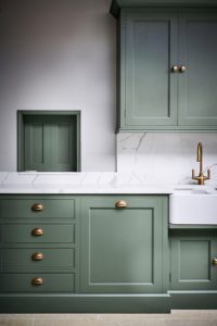 Contemporary country kitchen in green