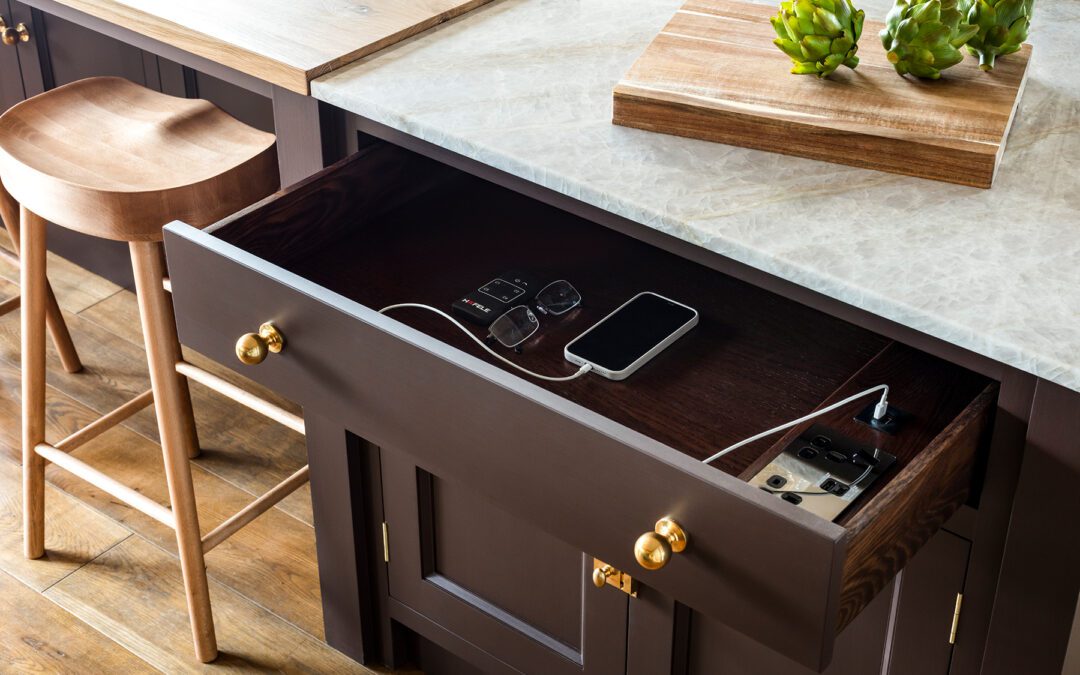 technology drawer bespoke kitchen