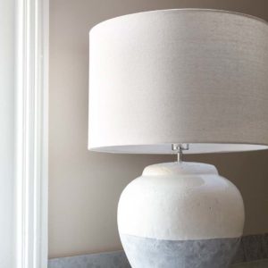 grey and white glaze lamp Hill Farm Furniture