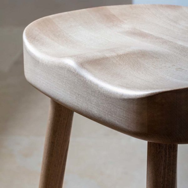 handmade oak stool Hill Farm Furniture